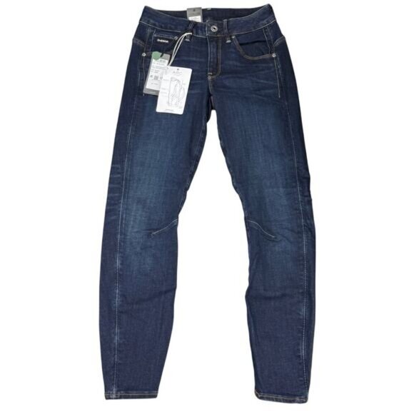 NWT G-STAR RAW Arc 3D Mid Waist Skinny Jeans Sz 24 Dark Aged Blue - Picture 5 of 12